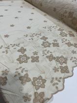 Tecido Laise Richilieu Barrada premium 100% algodão (1m x 1,30m)