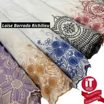Tecido Laise Richilieu Barrada premium 100% algodão (1m x 1,30m) Tecido Laise Richilieu Barrada premium 100% algodão (1m x 1,30m)