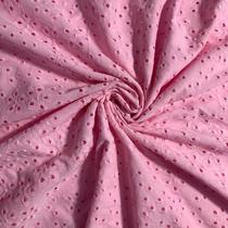 Tecido lese 100%algodão 1.30mts larg rosa bebê floral