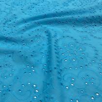 Tecido Lese Bordada Estampa Jardim Encantado 1,35m 100% Algodão Laise - Ideal para Vestidos e Saias