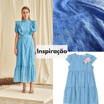 Tecido Lese Bordado Estampa Floral 1,35m 100% Algodão Laise para Roupas Femininas Tecido Lese Bordado Estampa Floral 1,35m 100% Algodão Laise para Roupas Femininas