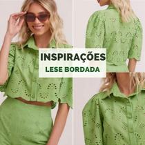 Tecido Lese Bordado Estampa Floral 1,35m 100% Algodão Laise para Roupas Femininas Tecido Lese Bordado Estampa Floral 1,35m 100% Algodão Laise para Roupas Femininas