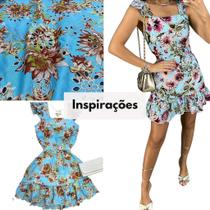 Tecido Lese Bordado Floral Primavera 1,35m 100% Algodão Laise