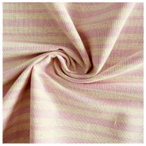 Tecido linho 1.40mts/larg cor crú c/listras rosa bebê metro Tecido linho 1.40mts/larg cor crú c/listras rosa bebê metro
