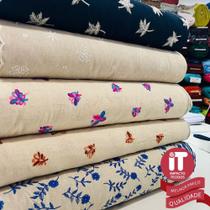 Tecido Linho Bordado 1m x 1,4m Tecido Linho Bordado 1m x 1,4m