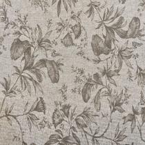 Tecido Linho Estampado Floral Bege - 1,50m de Largura
