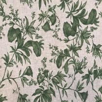 Tecido Linho Estampado Floral Verde - 1,50m de Largura Tecido Linho Estampado Floral Verde - 1,50m de Largura