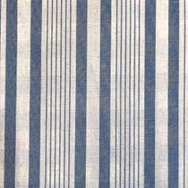 Tecido Linho Estampado Listrado Azul - 1,40m de Largura
