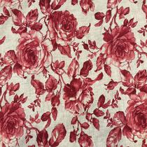 Tecido Linho Estampado Rosas Vermelhas - 1,50m de Largura Tecido Linho Estampado Rosas Vermelhas - 1,50m de Largura