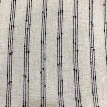 Tecido Linho Rustico 3 Listras 82% Polie 18% Linho Preto