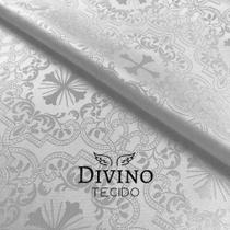 Tecido Litúrgico Adamascado Koine 1,5m larg des 781 - Branco