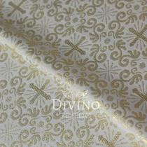 Tecido Litúrgico Jacquard Lurex 1,0m x 1,40m larg des 9638 - Pérola