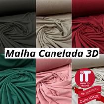 Tecido Malha Canelada 3D PREMIUM com Elastano (1m x 1,5m)