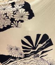 Tecido Malha de Algodão Premium Bege com Estampa Oriental (0,50cm x 1,40mts)