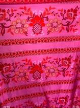 Tecido Malha de Algodão Premium Floral Bordado Rosa/Vermelho (0,50cm x 1,40mts)