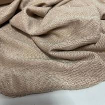 Tecido Malha de Lurex Bege