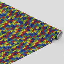 Tecido Malha Tensionada Estampada Quebra Cabeça Autismo 1,7 Tecido Malha Tensionada Estampada Quebra Cabeça Autismo 1,7