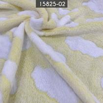 Tecido Manta 3D Nuvens 100% Poliester Amarelo Tecido Manta 3D Nuvens 100% Poliester Amarelo