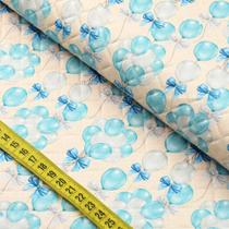 Tecido Matelassê - Balões Azuis (0,50x1,40)