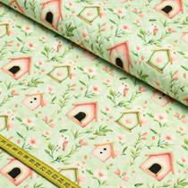 Tecido Matelassê :Casa de Passarinhos (0,50x1,50)