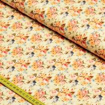 Tecido Matelassê : Floral Bege (0,50x1,50)