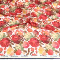 Tecido Musseline Toque De Seda Estampada Mt