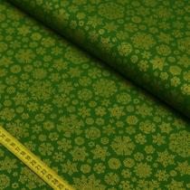 Tecido Natal para Patchwork - Flocos de Neve Verde Cor 2313 (0,50x1,50)