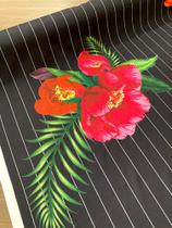 Tecido Neoprene Estampa Floral Listras (0,50cm x 1,40mts) Tecido Neoprene Estampa Floral Listras (0,50cm x 1,40mts)