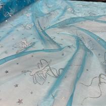 Tecido Organza Estampada Glitter Fadinha 1,50m para Fantasias e Presentes Tecido Organza Estampada Glitter Fadinha 1,50m para Fantasias e Presentes