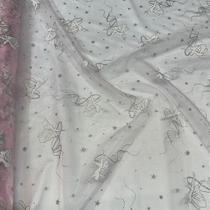 Tecido Organza Estampada Glitter Fadinha 1,50m para Fantasias e Presentes Tecido Organza Estampada Glitter Fadinha 1,50m para Fantasias e Presentes