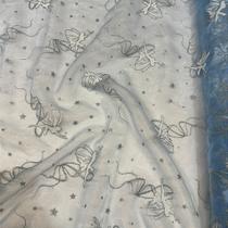 Tecido Organza Estampada Glitter Fadinha 1,50m para Fantasias e Presentes Tecido Organza Estampada Glitter Fadinha 1,50m para Fantasias e Presentes