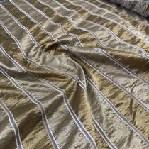 Tecido Organza Listrada Amassada Marrom e Verde 3,00x1,00m Para Cortinas