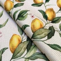 Tecido Oslo Estampado Limão Siciliano Amarelo - 1,40m de Largura Tecido Oslo Estampado Limão Siciliano Amarelo - 1,40m de Largura