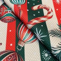 Tecido Oslo Estampado Natalino Enfeites de Natal - 1,40m de Largura