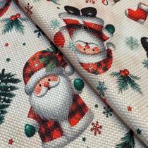 Tecido Oslo Estampado Natalino Papai Noel - 1,40m de Largura Tecido Oslo Estampado Natalino Papai Noel - 1,40m de Largura