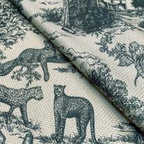 Tecido Oslo Estampado Toile Savana Cinza - 1,40m de Largura