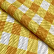 Tecido Oslo Estampado Xadrez Amarelo - 1,40m de Largura Tecido Oslo Estampado Xadrez Amarelo - 1,40m de Largura