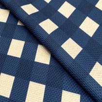 Tecido Oslo Estampado Xadrez Azul - 1,40m de Largura