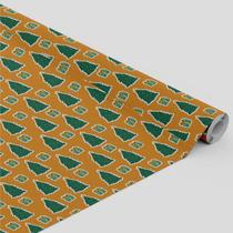 Tecido Oxford Estampado Árvore Natal Sticker Amarelo - 1,40m