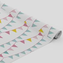 Tecido Oxford Estampado Bandeirinhas Tons Pasteis - 1,40m