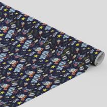 Tecido Oxford Estampado Boneco De Neve Presentes Azul Marinho -1,40m