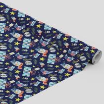 Tecido Oxford Estampado Boneco de Neve Presentes Azul Marinho - 1,40m