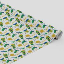 Tecido Oxford Estampado Brasil Futebol Copa do Mundo Torcida1,40m