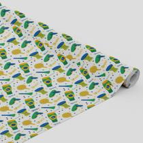 Tecido Oxford Estampado Brasil Futebol Copa do Mundo Torcida1,40m