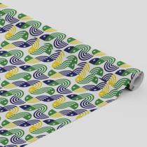 Tecido Oxford Estampado Brasil Ondas Cores - 1,40m