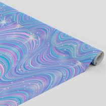 Tecido Oxford Estampado Curvas de Brilho Lilás - 1,40m