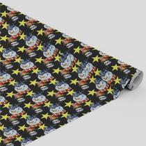 Tecido Oxford Estampado Estrela Boneco De Neve Preto -1,40m