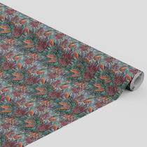 Tecido Oxford Estampado Folhas Grandes Cores Diversas - 1,40m Tecido Oxford Estampado Folhas Grandes Cores Diversas - 1,40m