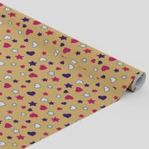 Tecido Oxford Estampado Infantil Estrela Coração -1,40m