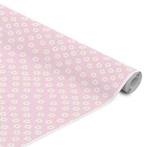 Tecido Oxford Estampado Margaridas Flores Pequenas Fundo Rosa - 1,40m Tecido Oxford Estampado Margaridas Flores Pequenas Fundo Rosa - 1,40m